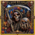 1 kg Kupfer-Copper Edition - GRIM REAPER / SENSENMANN DIA de LOS MUERTOS / Tag der Toten - 3-Dimensionale Optik / 11 cm Durchmesser > Vorverkauf / Presale!