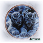 ab Lager - Echtbilder ** 1 oz Kupferedition - WEISSER TIGER & TIGERBABIES im Himalaya / White Tiger - Wächter des Himalayas - Tiermotive in der Natur (3) - DoppelFarbig Kupfer - nur bei Aurinum !
