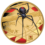 1 oz Gold Niue 2026 Proof PRIVY MARK - 20 Jahre RED BACK SPIDER / ROTRÜCKENSPINNE - 20th Anniversary - gold  color 100 $