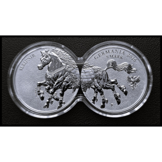 aufgrund hoher nachfrage** 2 x 1 oz Germania Beasts 2026 BU - SLEIPNIR ODINS Achtbeiniges Ross - Der Wanderer zwischen den Welten - Germania Beasts Topserie der Germania Mint