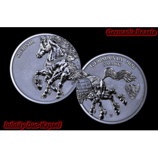 Neu** 2 x 1 oz Germania Beasts 2026 BU - SLEIPNIR ODINS Achtbeiniges Ross - Der Wanderer zwischen den Welten - Germania Beasts Topserie der Germania Mint