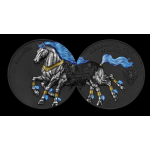 Letzter** 2 oz Germania Beasts 2026 EDITION - SLEIPNIR ODINS Achtbeiniges Ross - Der Wanderer zwischen den Welten - UV - Effekt Ultra High Relief Ruthenium Gilded