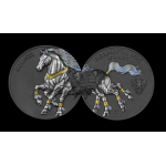 Letzter** 2 oz Germania Beasts 2026 EDITION - SLEIPNIR ODINS Achtbeiniges Ross - Der Wanderer zwischen den Welten - UV - Effekt Ultra High Relief Ruthenium Gilded