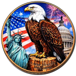 Neu ** 5 oz ADVP Kupfer-Copper Proof Edition - WAAGE der GERECHTIGKEIT / LIBERTY & BALD EAGLE - Color High relief - Vorverkauf / Presale!