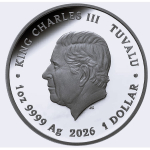 1 oz Tuvalu 2026 Proof - EULE - OWL in the BLOOD MOON / BLUTIGER MOND  - Silber Gilded Color 2 NZ$