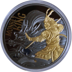 auf Lager*Echtbilder* 1 oz Niue 2026 Black Proof - MONKEY KING / Der AFFENKÖNIG & Der Drache - Die Legende des Sun Wukong - Silber Gilded 1 $