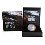 auf Lager*Echtbilder* 1 oz Niue 2026 Black Proof - MONKEY KING / Der AFFENKÖNIG & Der Drache - Die Legende des Sun Wukong - Silber Gilded 1 $