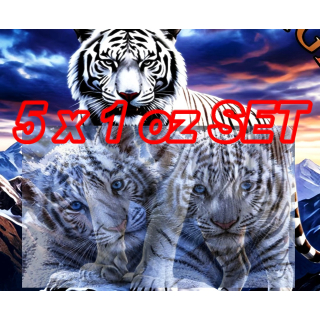 Neu* 5 x 1 oz Kupferedition - WEISSER TIGER & TIGERBABIES im Himalaya / White Tiger - Wächter des Himalayas - Tiermotive in der Natur (3) - DoppelFarbig Kupfer - VORVERKAUF - PRESALE ! - nur bei Aurinum !