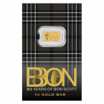 1 g Goldbarren BON SCOTT - Rocklegende - Coin Card  Gold...
