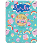 13,5 g Bimetall Tuvalu 2026 Color Gilded Proof - Peppa Pig Family in Coincard 1 $
