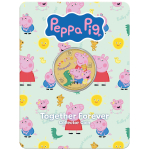 13,5 g Bimetall Tuvalu 2026 Color Gilded Proof - Peppa Pig Together Forether in Coincard 1 $