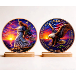 NEU** 1 oz Kupfer Edition COLOR - American EAGLE & LIBERTY - USA Nationale Wahrzeichen & Symbole - Keine Währung !