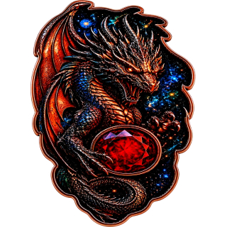 Neu** 1 kg Kupfer-Copper Edition - Drache / Dragon Das Vermächtnis Dragons Legacy > 3 - Dimensionaler Effekt - Roter Edelstein / Red Gemstone - Vorverkauf / Presale!
