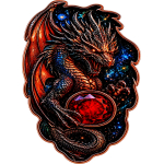 Neu** 1 kg Kupfer-Copper Edition - Drache / Dragon Das Vermächtnis Dragons Legacy > 3 - Dimensionaler Effekt - Roter Edelstein / Red Gemstone - Vorverkauf / Presale!