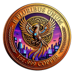 NEU** 1 oz Kupfer-Copper Edition - CYBERPUNK GIRL mit Motorrad / Neon City Lights - The Future is Now - Science Fiction  serie