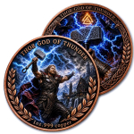 NEU** 1 oz Kupfer-Copper Edition - THOR der Donnergott der Wikinger & Mjölnir  - Thunder God - Serie Mythen & Legenden