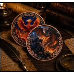 ab Lager** 1 oz Kupfer-Copper Edition - MERLIN der Zauberer vs. DRACHE - Drachenkampf - Mythen & Legenden serie
