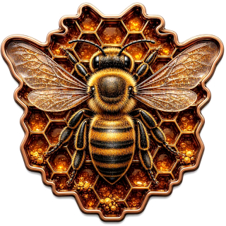 Neu** 1 oz Kupferedition - Die HONIGBIENE Honey Bee - Copper Color Shape - VORVERKAUF PRESALE