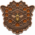 Neu** 1 oz Kupferedition - Die HONIGBIENE Honey Bee - Copper Color Shape - VORVERKAUF PRESALE