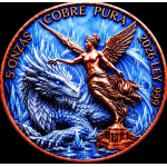 Neu* 5 oz Kupfer-Copper Edition - EISDRACHE & LIBERTAD / Siegegsgöttin aus Mexiko - Kupfer Color High relief - Vorverkauf / Presale