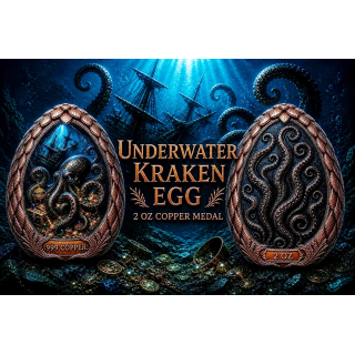 Neu* 2 oz Kupfer-Copper Edition - Das KRAKENEI - Kupfer Shape Color High relief - Vorverkauf / Presale