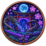 ab Lager** 1 oz Kupfer-Copper Edition - CYBERPUNK NINJA & Drache / Tokio City Lights - The Future is Now - Science Fiction  serie