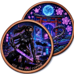 ab Lager** 1 oz Kupfer-Copper Edition - CYBERPUNK NINJA & Drache / Tokio City Lights - The Future is Now - Science Fiction  serie