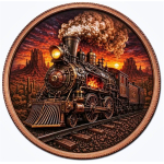 ab Lager** 1 oz Kupfer-Copper Edition - COWBOY & DAMPFLOK - Wilder Westen im STEAMPUNK DESIGN - The Future is Now - Science Fiction  serie