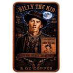 Neu* 5 oz Kupfer-Copper Edition - BILLY the KID Revolverheld Outlaw & Gängster - Der WILDE WESTEN - Kupfer Color High relief - Vorverkauf / Presale!