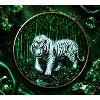 Neu** 5 oz ADVP Kupfer/Copper Edition - Der  Majestätische WEISSE TIGER im Smaragddesign - Glow-in-the-Dark-Effekt - COLOR HIGH RELIEF Color - Serie Majestic Tiger (3) Vorverkauf presale