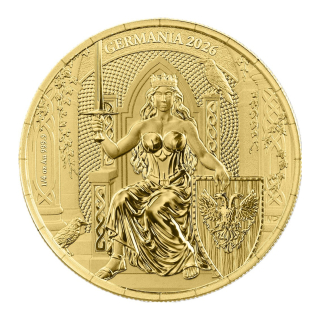 Neu*** 1/4 oz GOLD Germania 2026 BU - LADY GERMANIA auf dem THRON - Die Königin Germaniens - Queen of Germania