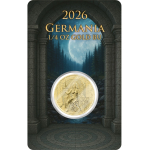 Neu*** 1/4 oz GOLD Germania 2026 BU - LADY GERMANIA auf dem THRON - Die Königin Germaniens - Queen of Germania
