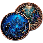 ab Lager** 1 oz Kupfer - ATLANTIS - Die Versunkene Stadt / Königreich - Mythen & Legenden serie - Edition - Copper Color High Relief