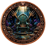 NEU** 10 x 1 oz *SET* Kupfer - ATLANTIS - Die Versunkene Stadt / Königreich - Mythen & Legenden serie - Edition - Copper Color High Relief