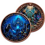 NEU** 10 x 1 oz *SET* Kupfer - ATLANTIS - Die Versunkene Stadt / Königreich - Mythen & Legenden serie - Edition - Copper Color High Relief