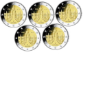 5 x 2 Euro Deutschland 2016 Sachsen Dresdner Zwinger A, D, F, G, J, im Blister ST