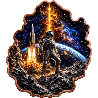 ab Lager** 1 oz ADVP Kupferedition - ASTRONAUT - Erforschung des Weltraums - Copper Color Shape