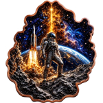 Neu** 1 oz ADVP Kupferedition - ASTRONAUT - Erforschung des Weltraums - Copper Color Shape - VORVERKAUF PRESALE