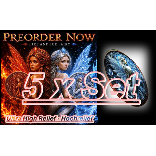 Neu* 5 x 5 oz *SET* Kupfer-TOP-Edition - Göttliche ELFEN in FEUER & EIS  / Fire & Ice Fairy - Serie Fantasy & Märchen - Kupfer Color Ultra High relief - Vorverkauf / Presale