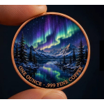 Neu* 10 x 1 oz *SET* Kupferedition - WOLF in ALASKA / Polarlichter - Aurora Bolearis - Wächter des Alaska-Gebirges - Tiermotive in der Natur (4) - DoppelFarbig Kupfer - VORVERKAUF - PRESALE ! - nur bei Aurinum !