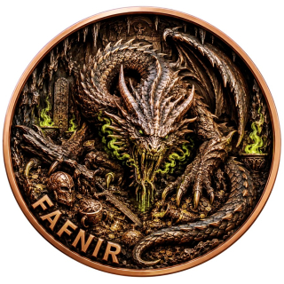 1 oz Kupferedition - FAFNIR Nordischer Drache  - Nordische Biester / Die Legende des Drachen - Copper Color - VORVERKAUF PRESALE