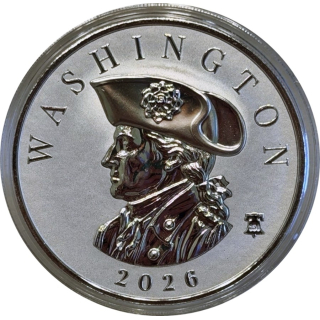 Neu*Sonderedition* 1 oz Samoa 2026 - Commander George Washington Privy 250 Jahre Amerika Unabhängigkeit - .9999 Silber Prooflike Startausgabe Commander-Serie - 2 $