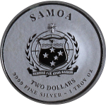 auf Lager Echtbilder* 1 oz Samoa 2026 - Commander George Washington Privy 250 Jahre Amerika Unabhängigkeit - .9999 Silber Prooflike Startausgabe Commander-Serie - 2 $