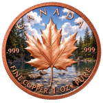NEU** 1 oz Kupfer - MAPLE LEAF Color -...