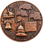 NEU** 1 oz Kupfer Edition - American BALD EAGLE / Weisskopf-Seeadler Privy 250 Jahre Freedom - USA Nationale Wahrzeichen & Symbole - Kupfer Hochrelief Keine Währung !