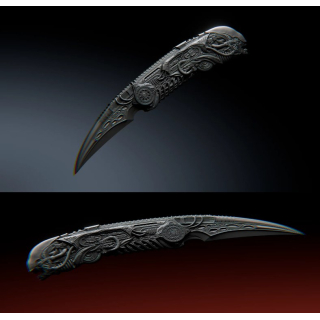 NEU* 1 oz Samoa 2027 Black Finish - The ALIEN DAGGER / Der ALIEN DOLCH - Silber 2 Tala - Asiatische Handwerkskunst