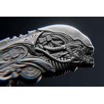 NEU* 1 oz Samoa 2027 Black Finish - The ALIEN DAGGER / Der ALIEN DOLCH - Silber 2 Tala - Asiatische Handwerkskunst