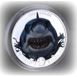ab Lager*Echtbilder* 1 oz Kongo 2026 COLOR Glow-in-the-Dark - HAI / SHARK - Silber 20 Frs World´s Wildlife (8) -EINZELSTÜCK-  real photos