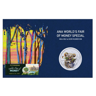 1 oz Australien Koala 2026 Money Fair Pittsburgh USA PRIVY Liberty Bell  - Coin Card  Silber Color 1 AU$