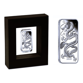 1 oz Australien 2026 PROOF - DRACHE RECTANGULAR DRAGON - Rechteckig / Rectangle - Silber 1$ - Serie Rechteckdrachen Perth Mint Numismatik